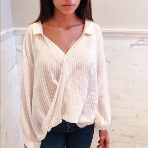 Handloom Wrap Striped Cotton Top